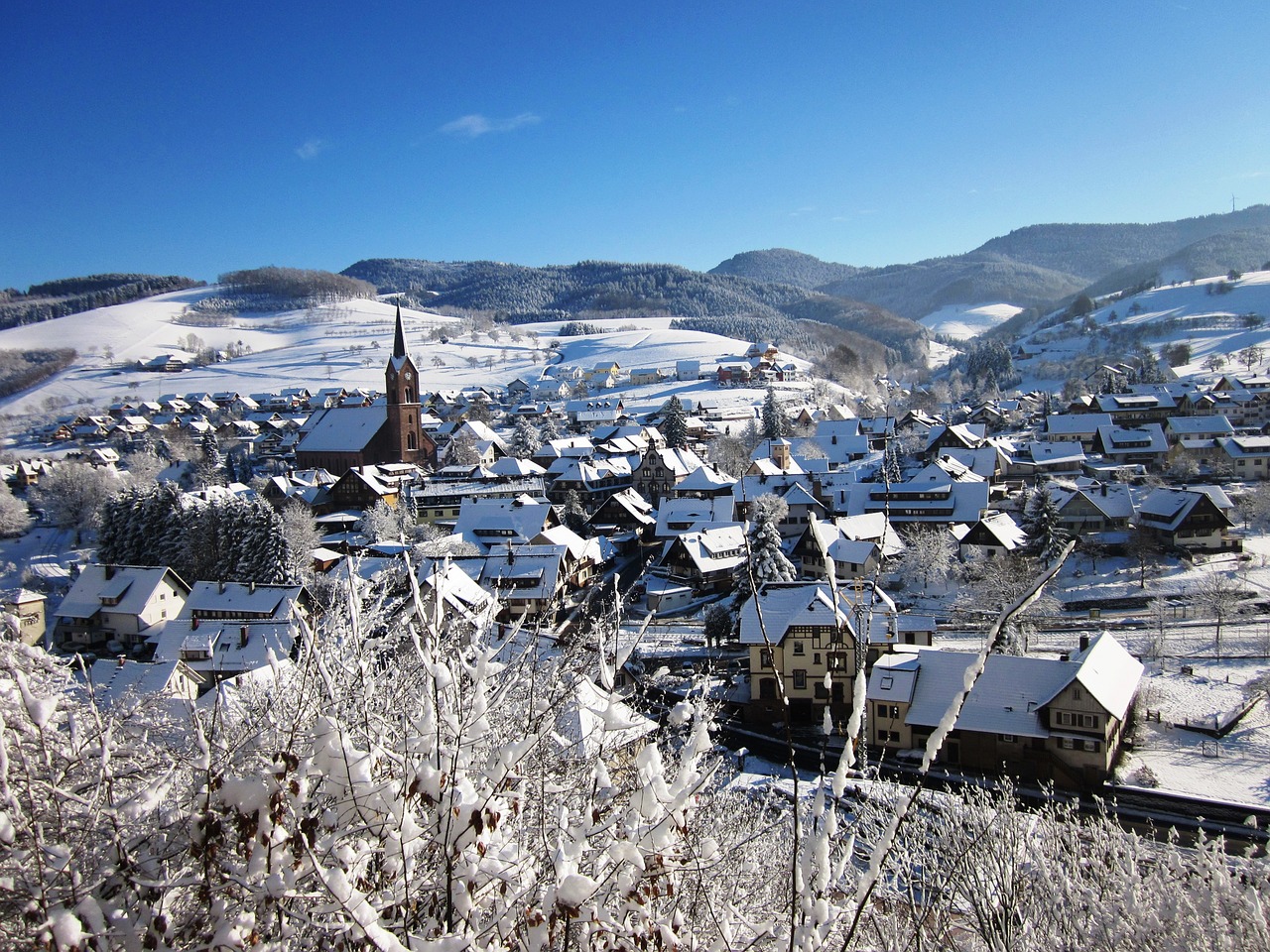 winter  oberharmersbach  black forest free photo