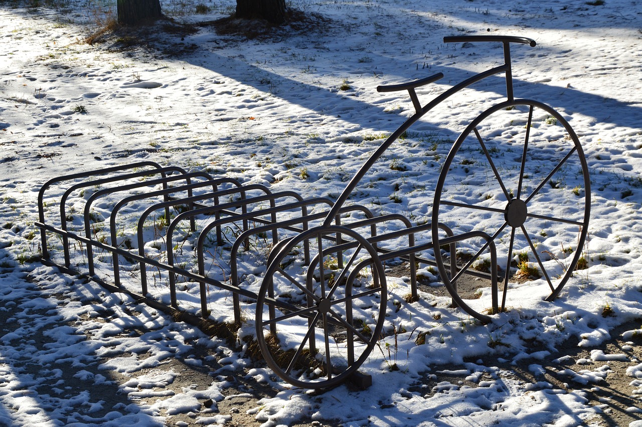 winter  bike  parking free photo