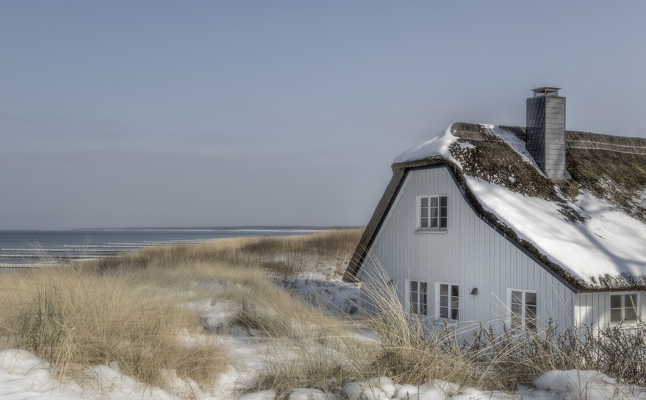 winter  house  baltic sea free photo