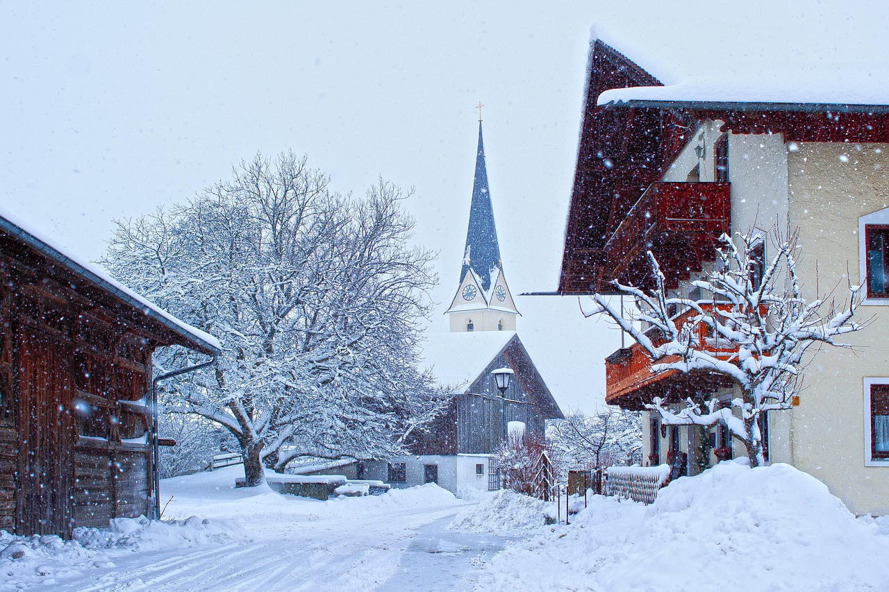 winter  snow  village free photo