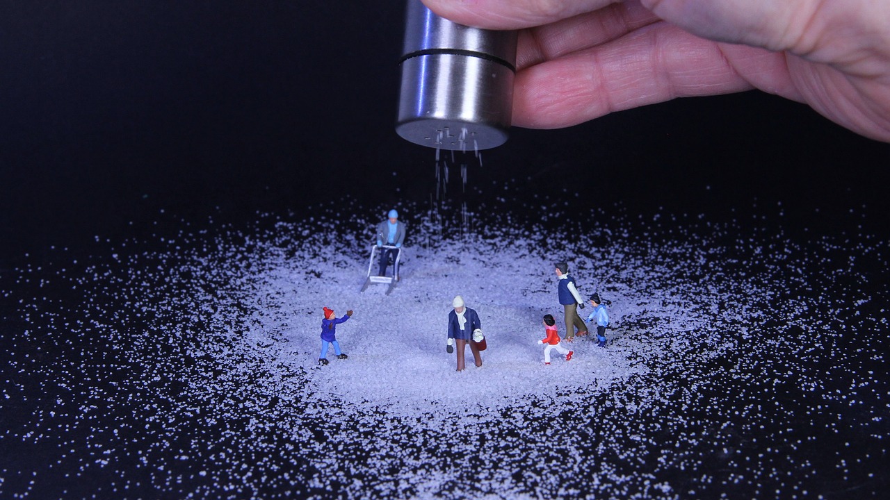 winter  road salt  miniature figures free photo
