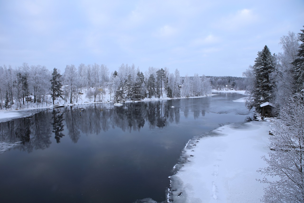 winter  river  snow free photo