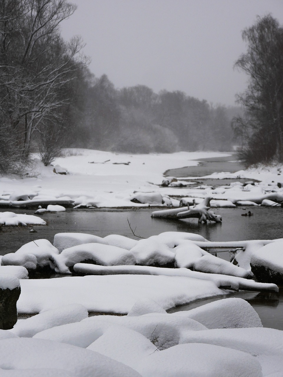 winter  isar  munich free photo