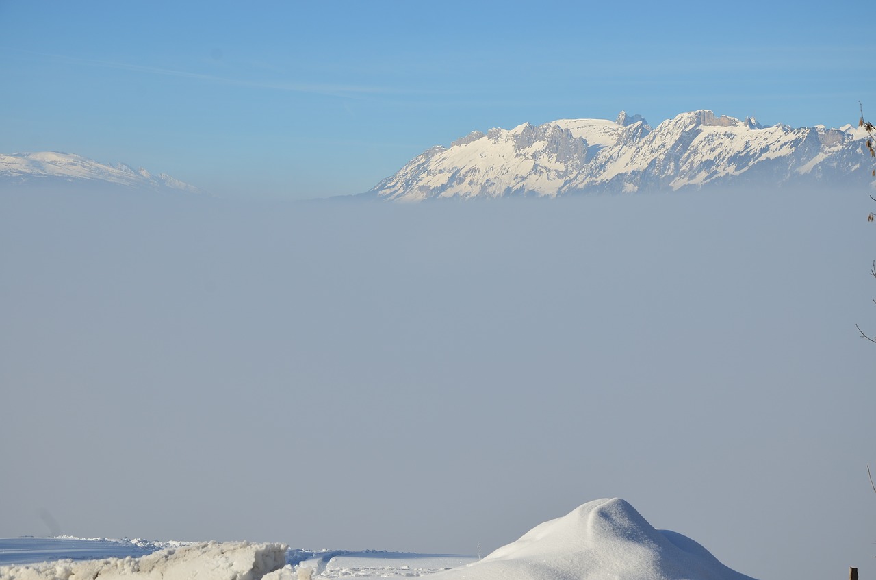 winter  snow  sea of fog free photo