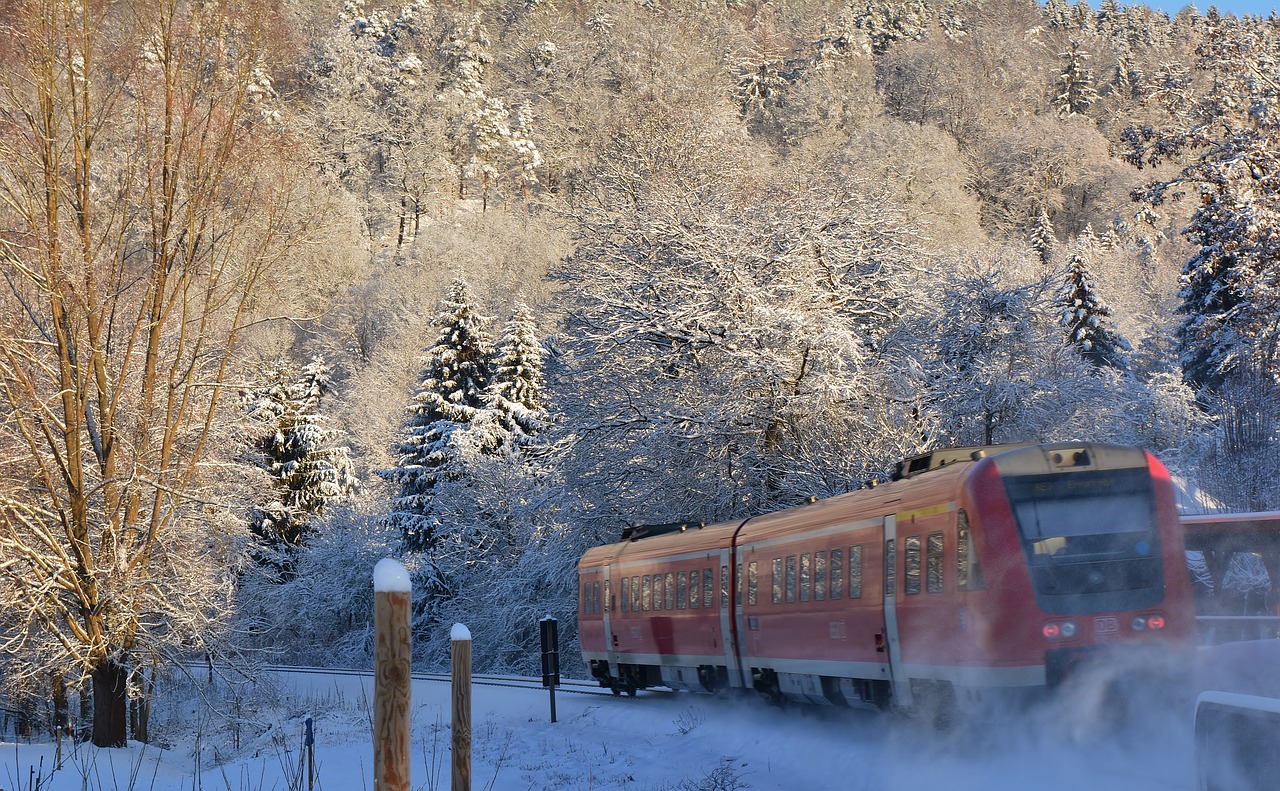 winter  rail traffic  railway free photo