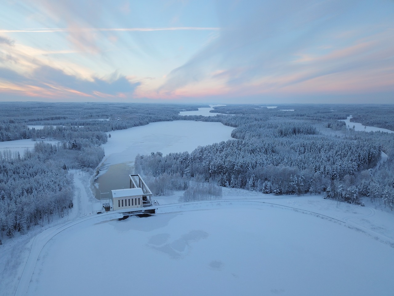 winter  sunset  landscape free photo