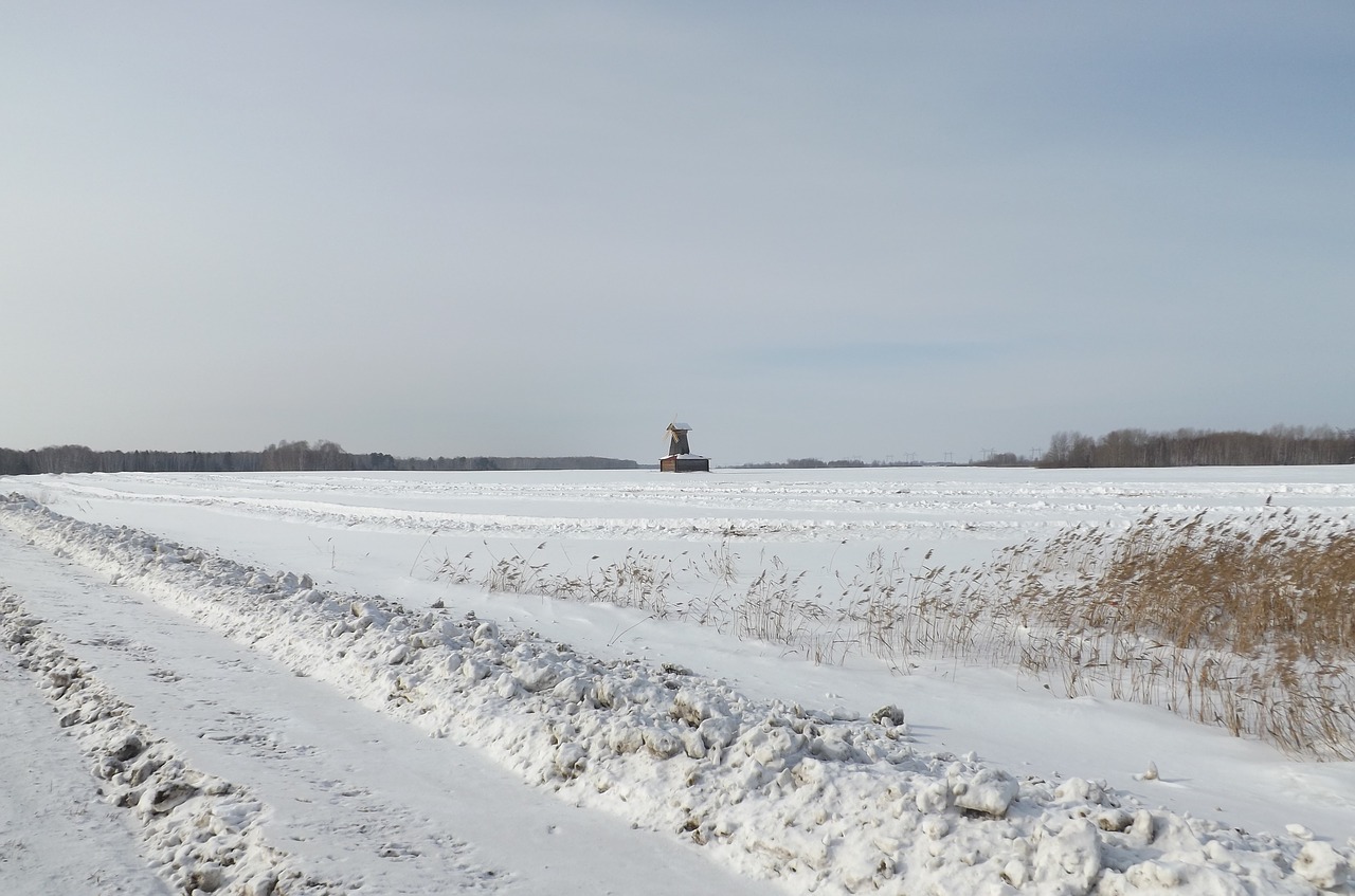 winter  road  mill free photo