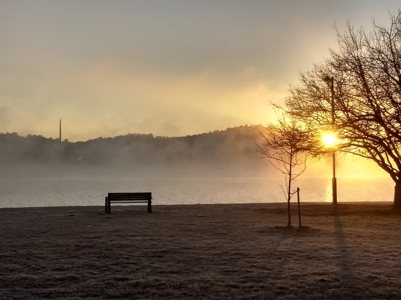 winter  sunrise  lake free photo