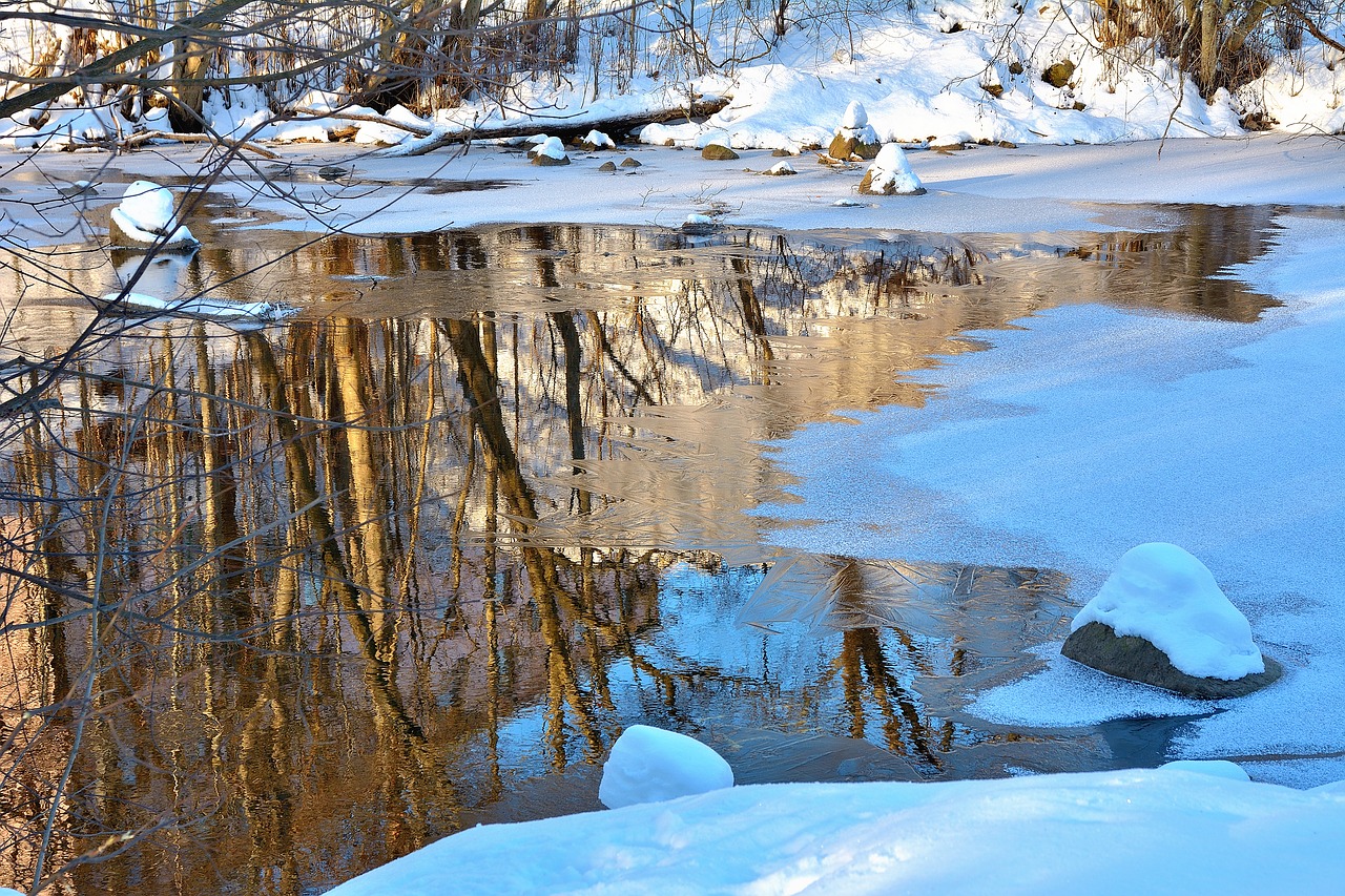 winter  nature  river free photo