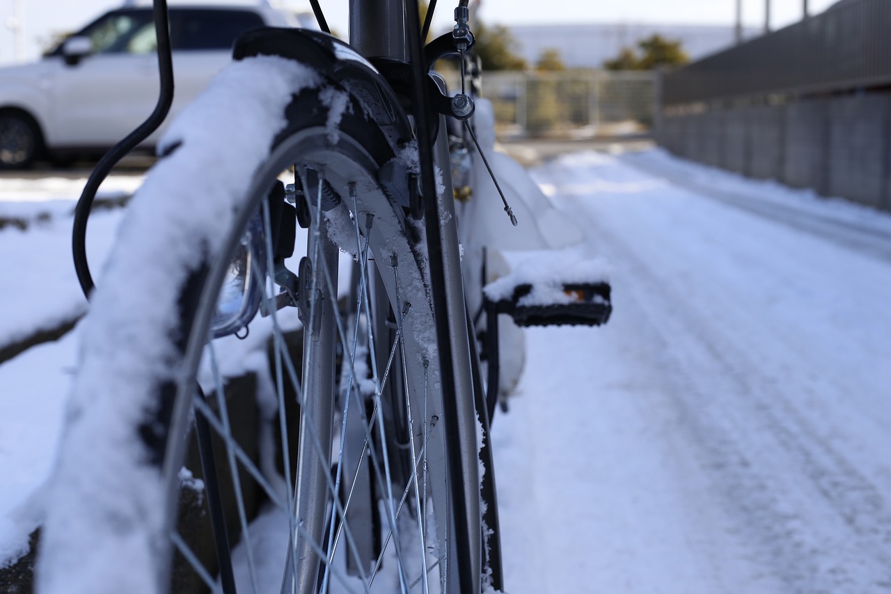 winter  bike  snow free photo