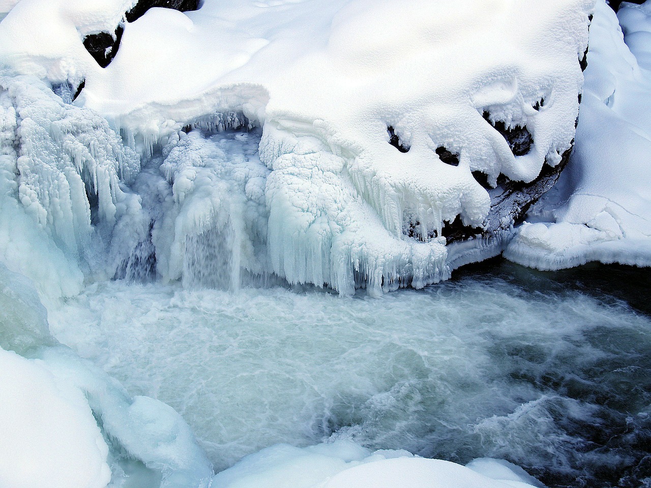 winter ice creek free photo