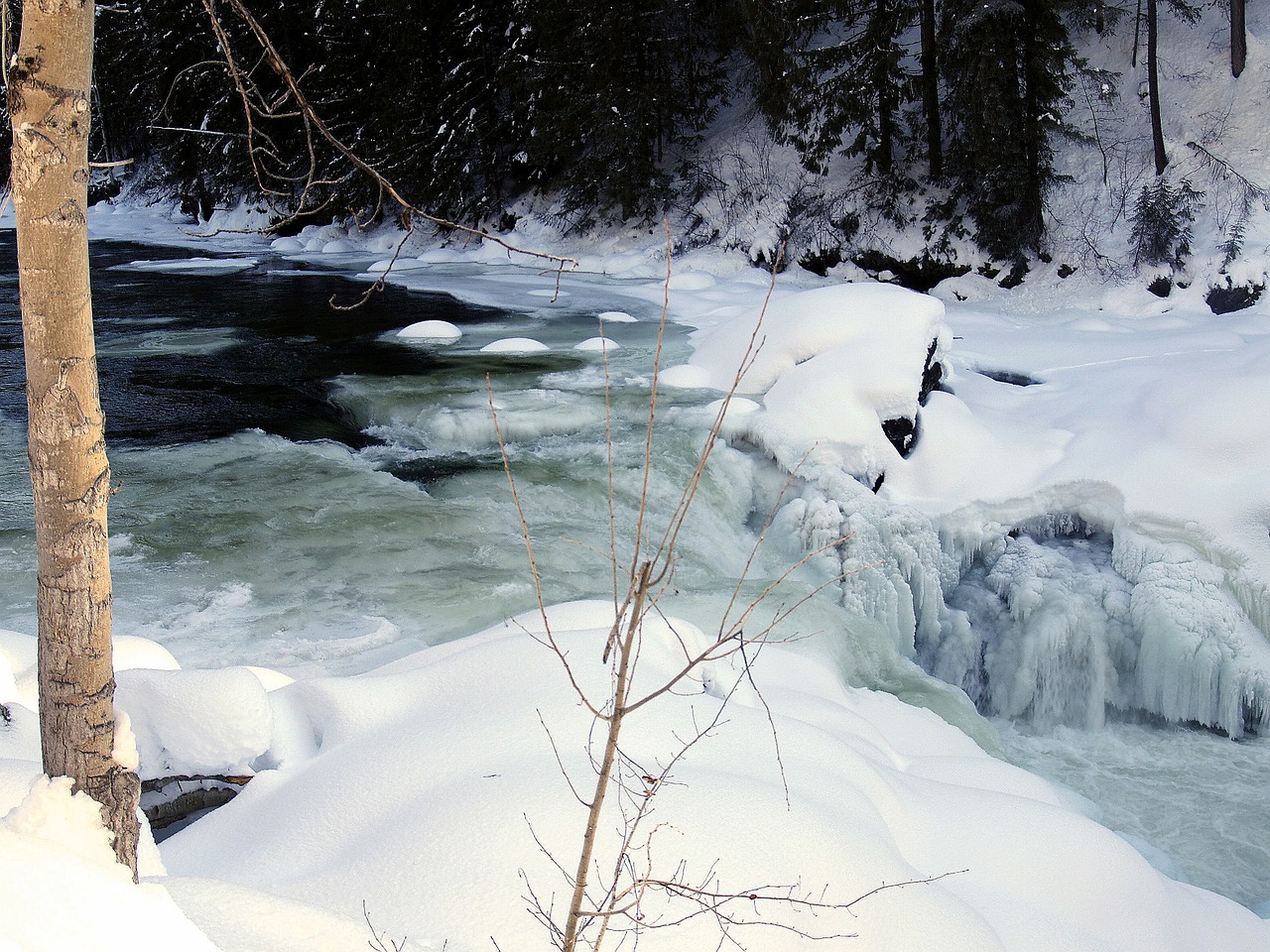 winter ice river free photo