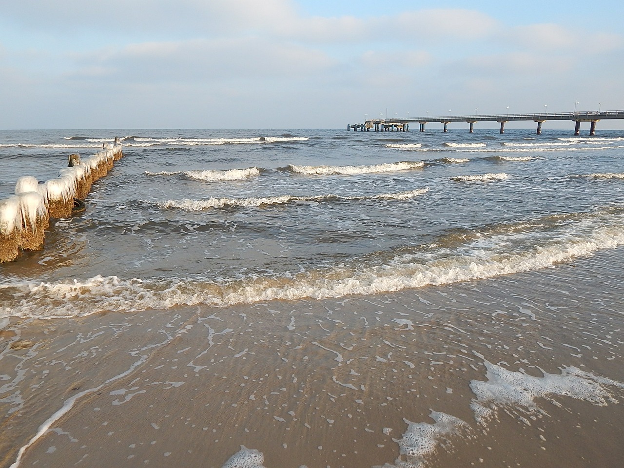 winter beach baltic sea free photo