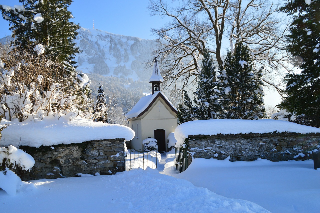 winter snow chapel free photo