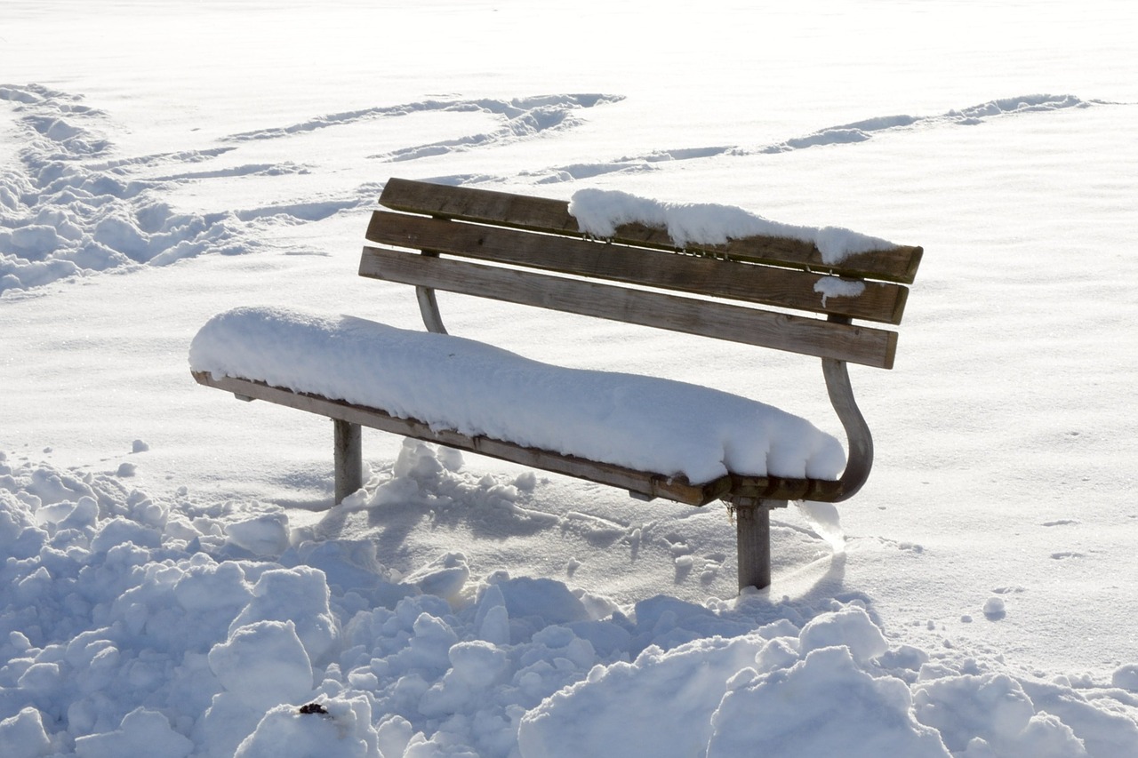 winter snow bench free photo