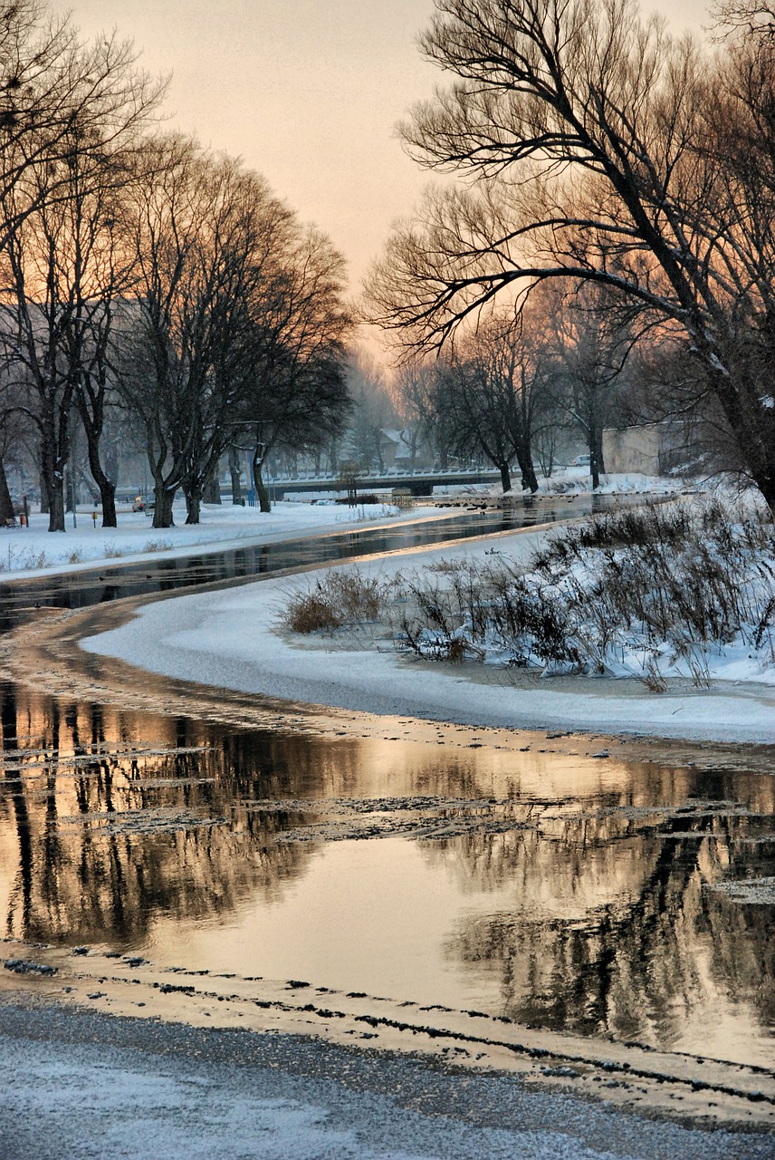 winter river landscape free photo