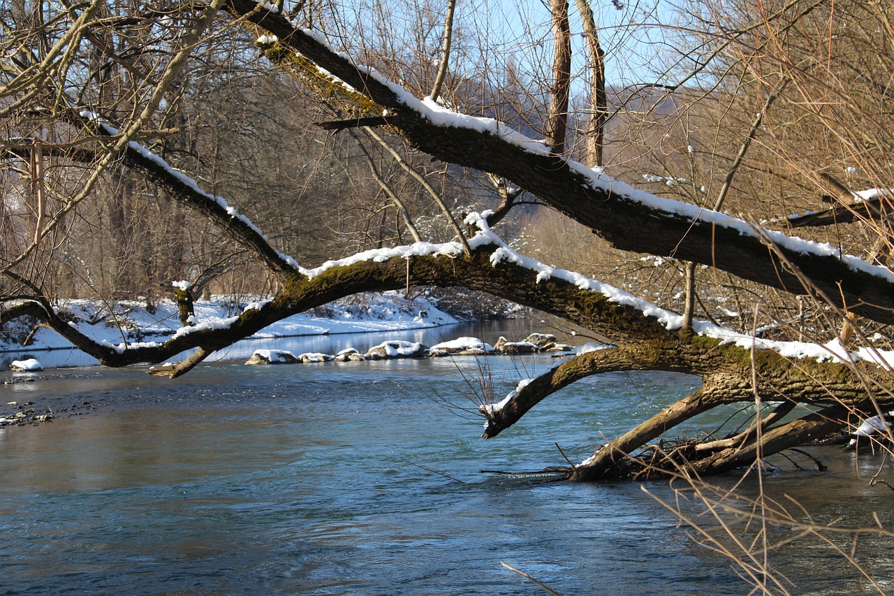 winter river nature free photo
