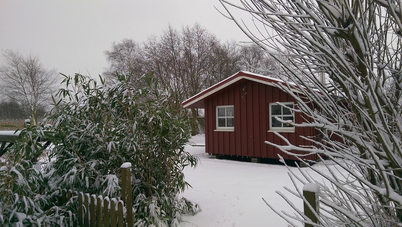 winter summer house snow free photo