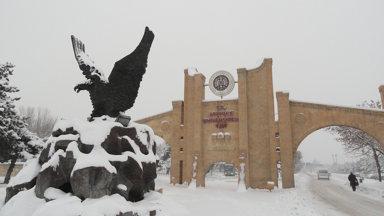 winter ataturk university erzurum free photo