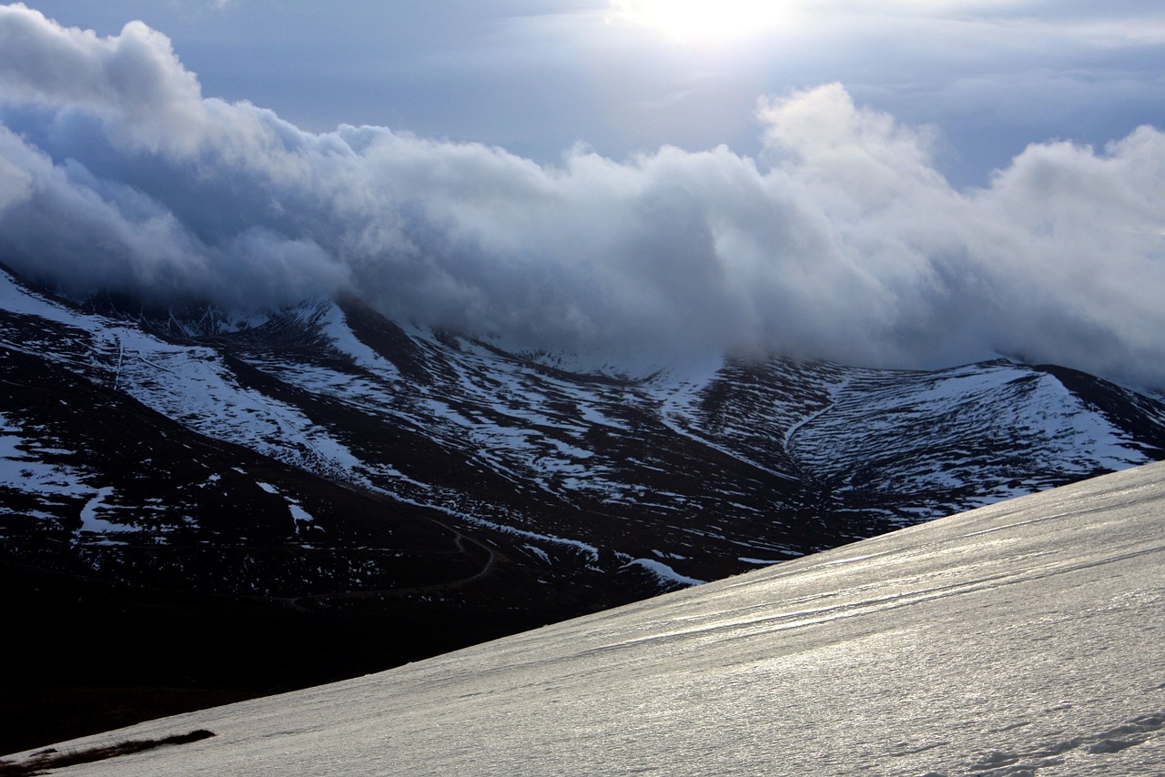 winter mountain clouds free photo