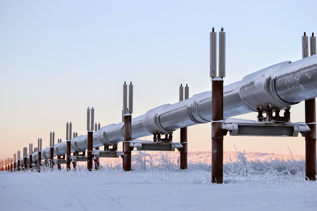 winter alaska pipeline free photo