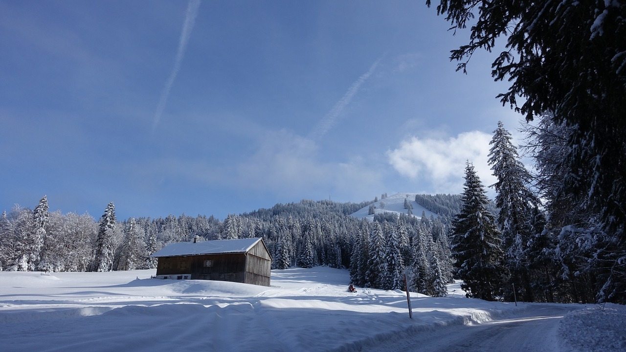 winter ski lodge snow free photo