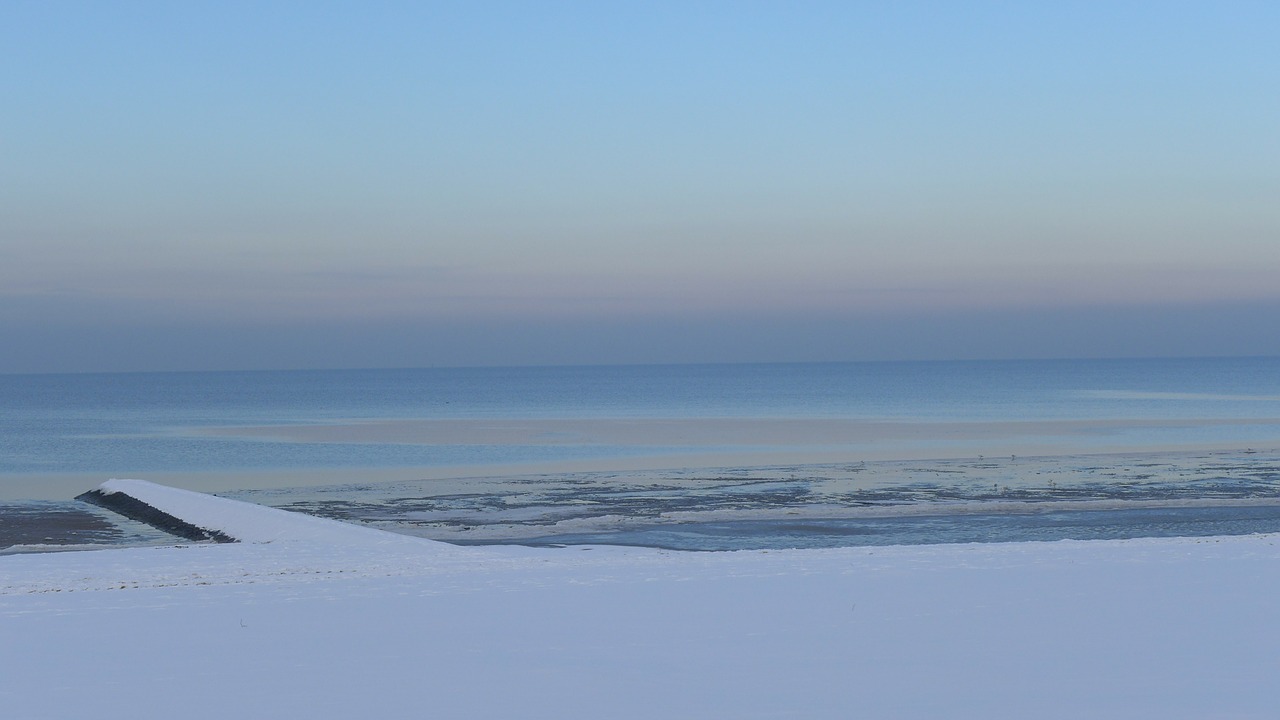 winter sea snow free photo