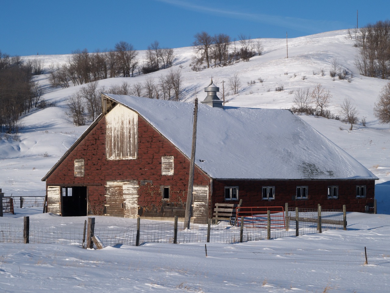 winter barn snow free photo