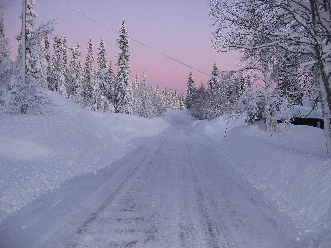 winter snow sunset free photo