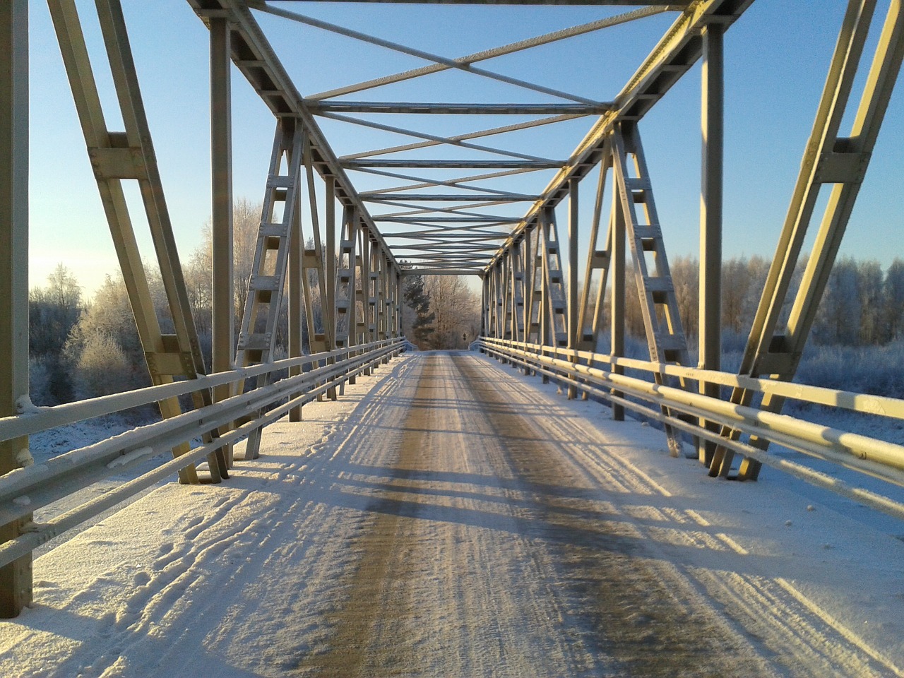 winter bridge road free photo