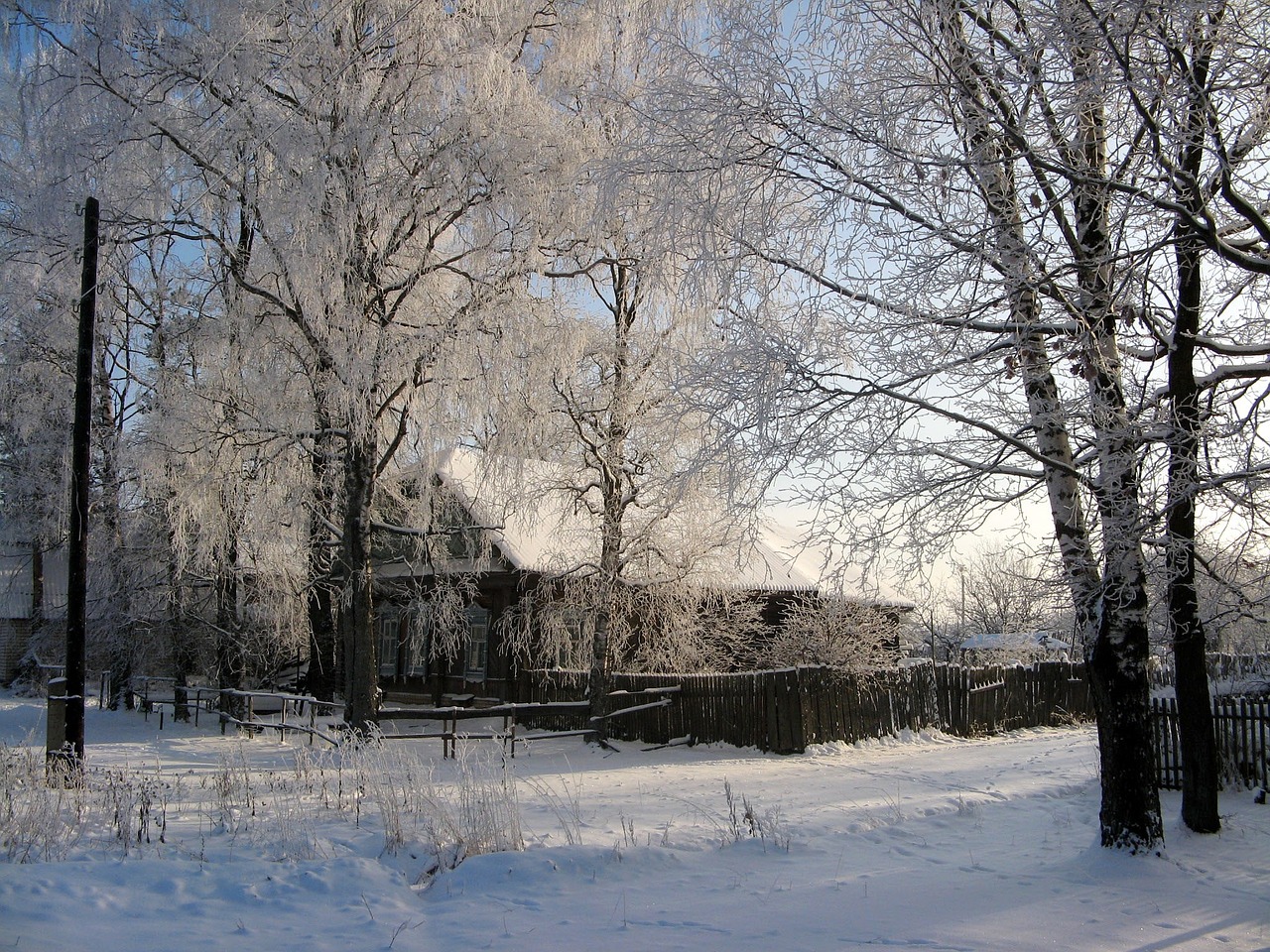 russia russian village winter free photo