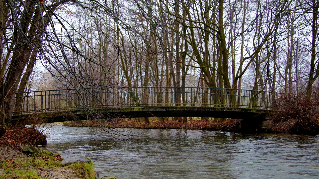 winter bridge river free photo