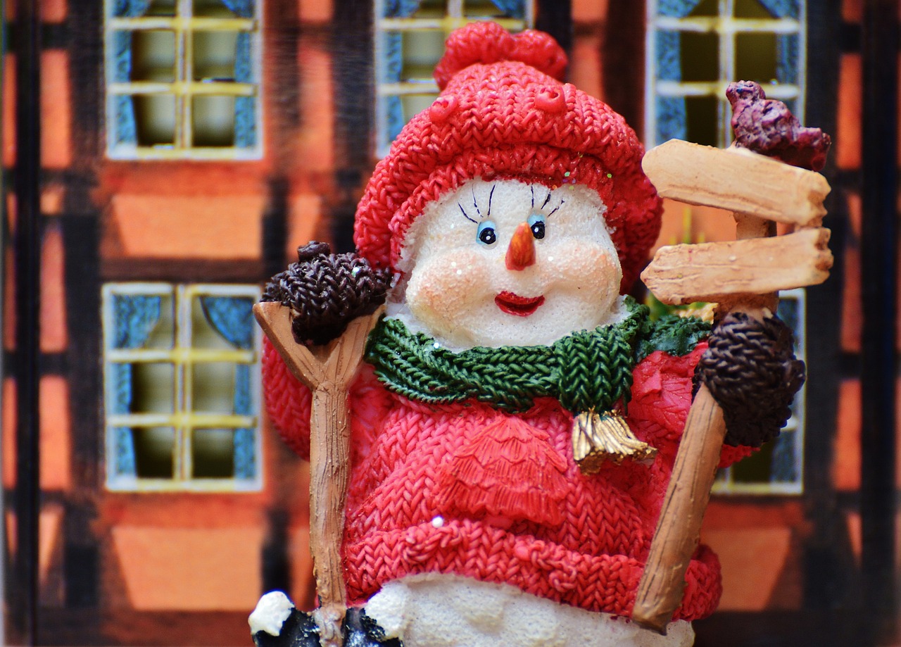 winter snow man figure free photo