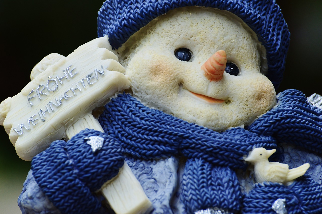 winter snow man figure free photo