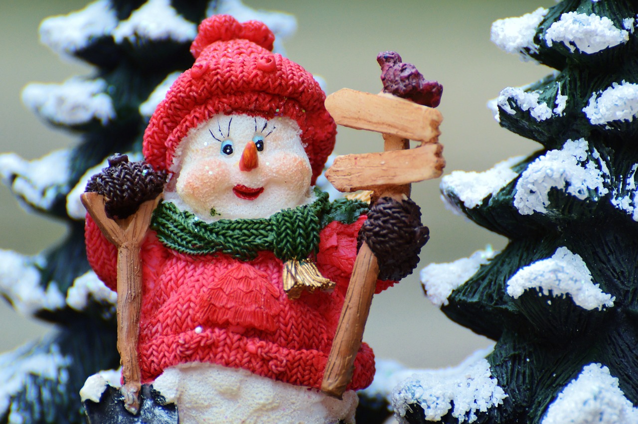 winter snow man figure free photo