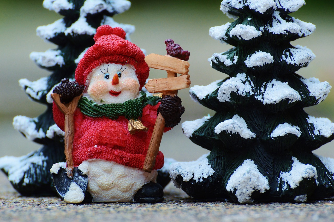 winter snow man figure free photo