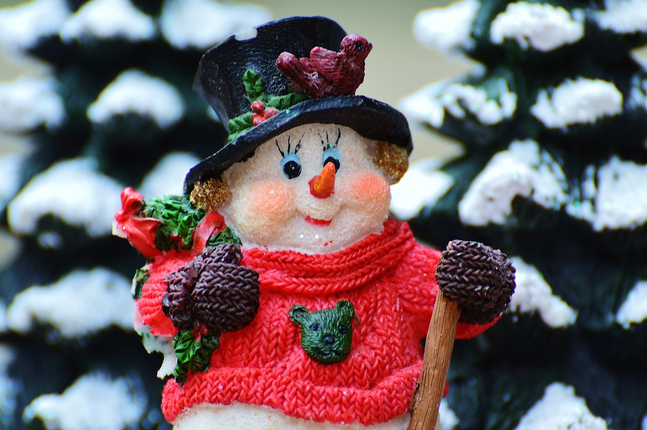 winter snow man figure free photo