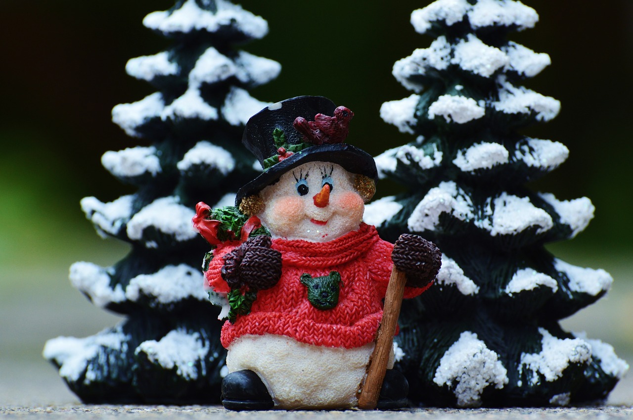 winter snow man figure free photo