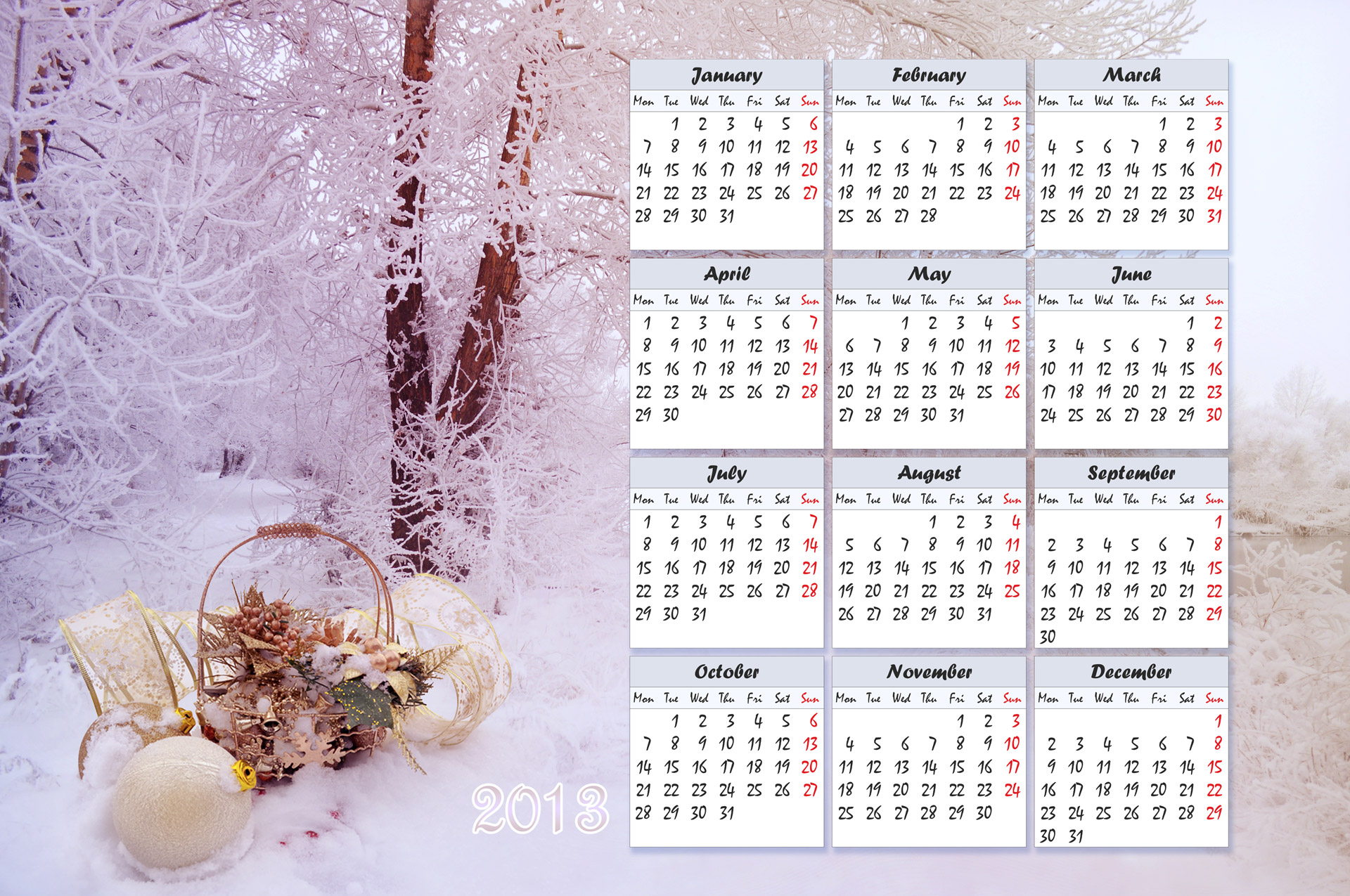 Календарь с фото по месяцам