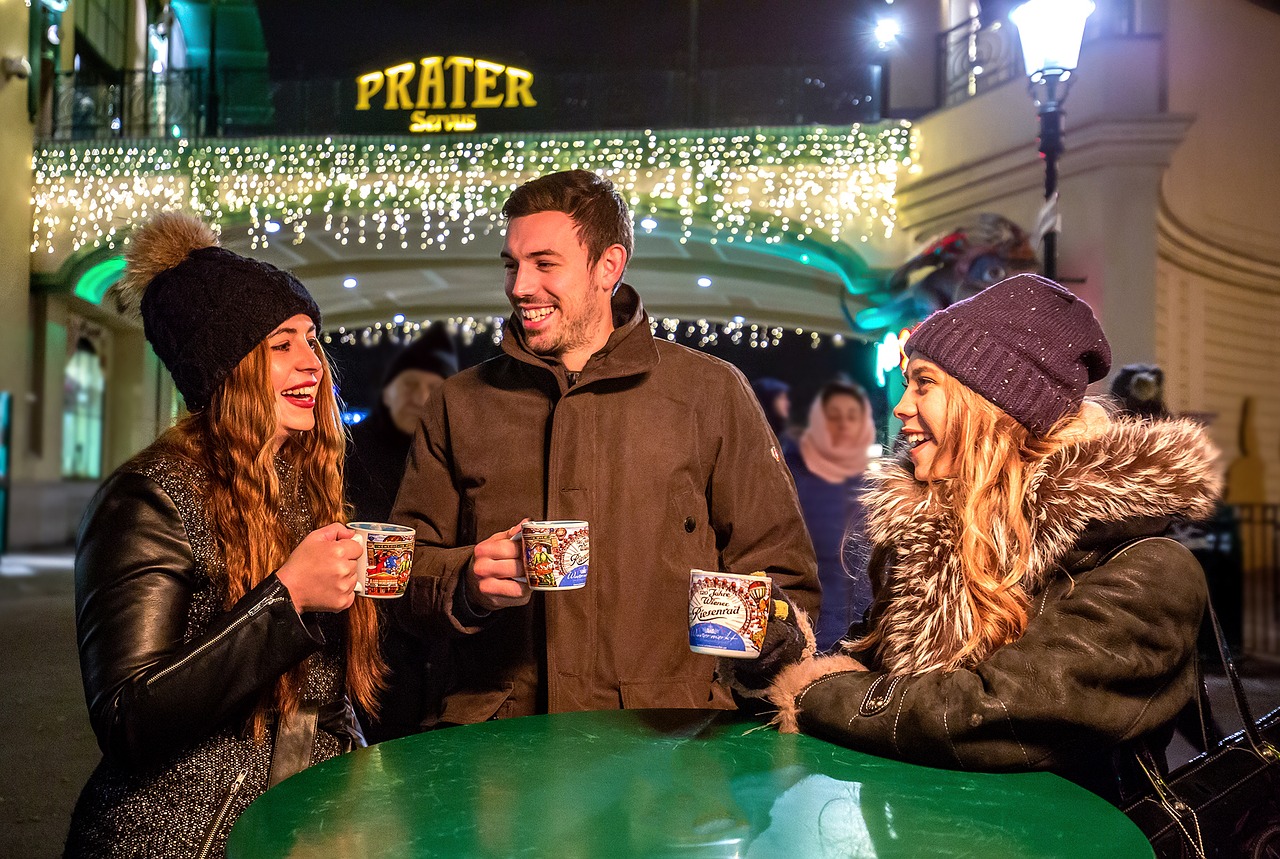 winter market at the prater vienna mulled wine free photo