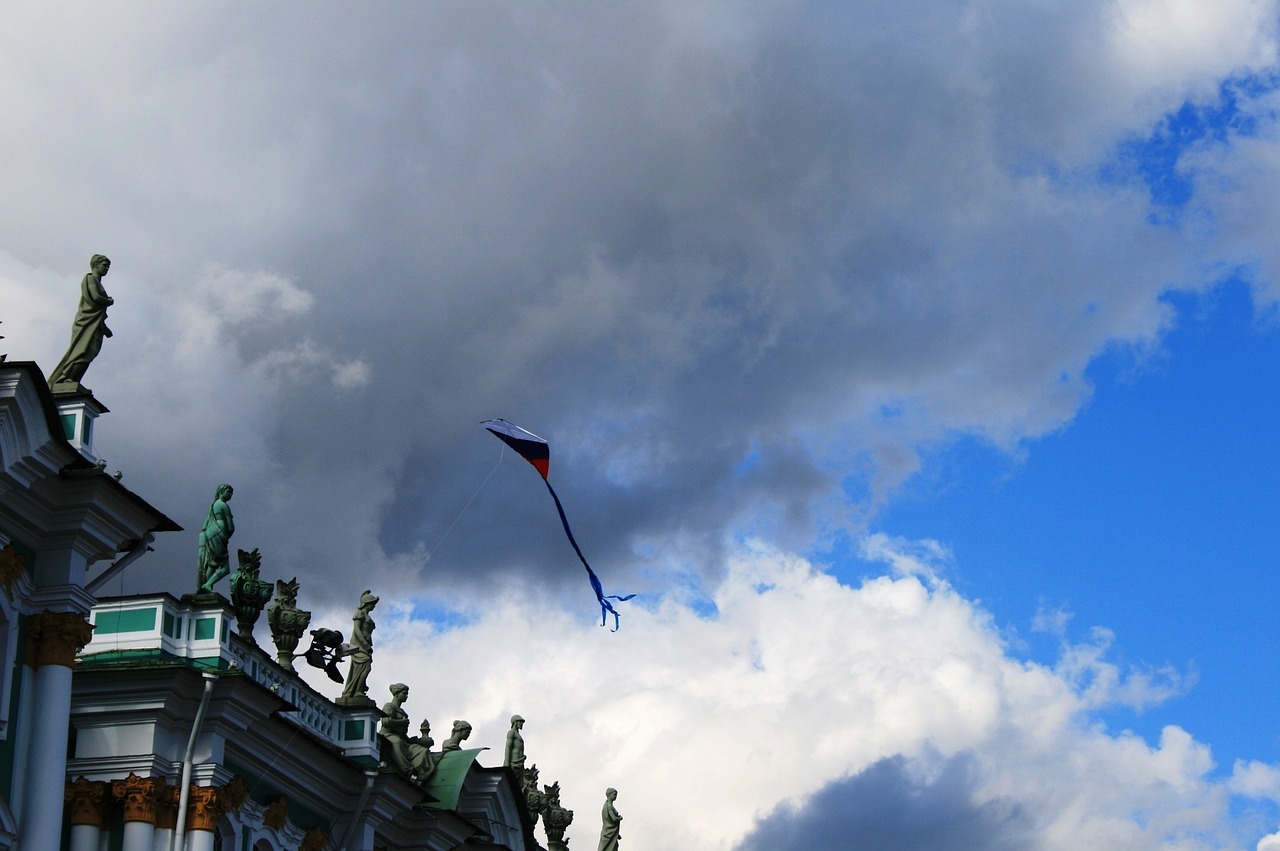 winter palace sky clouds free photo