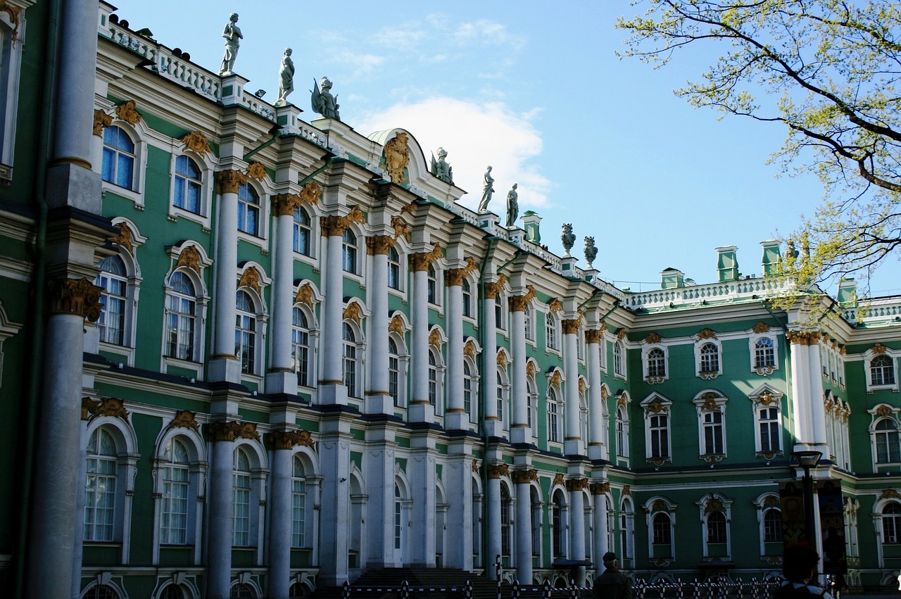winter palace inner walls white and turquoise free photo
