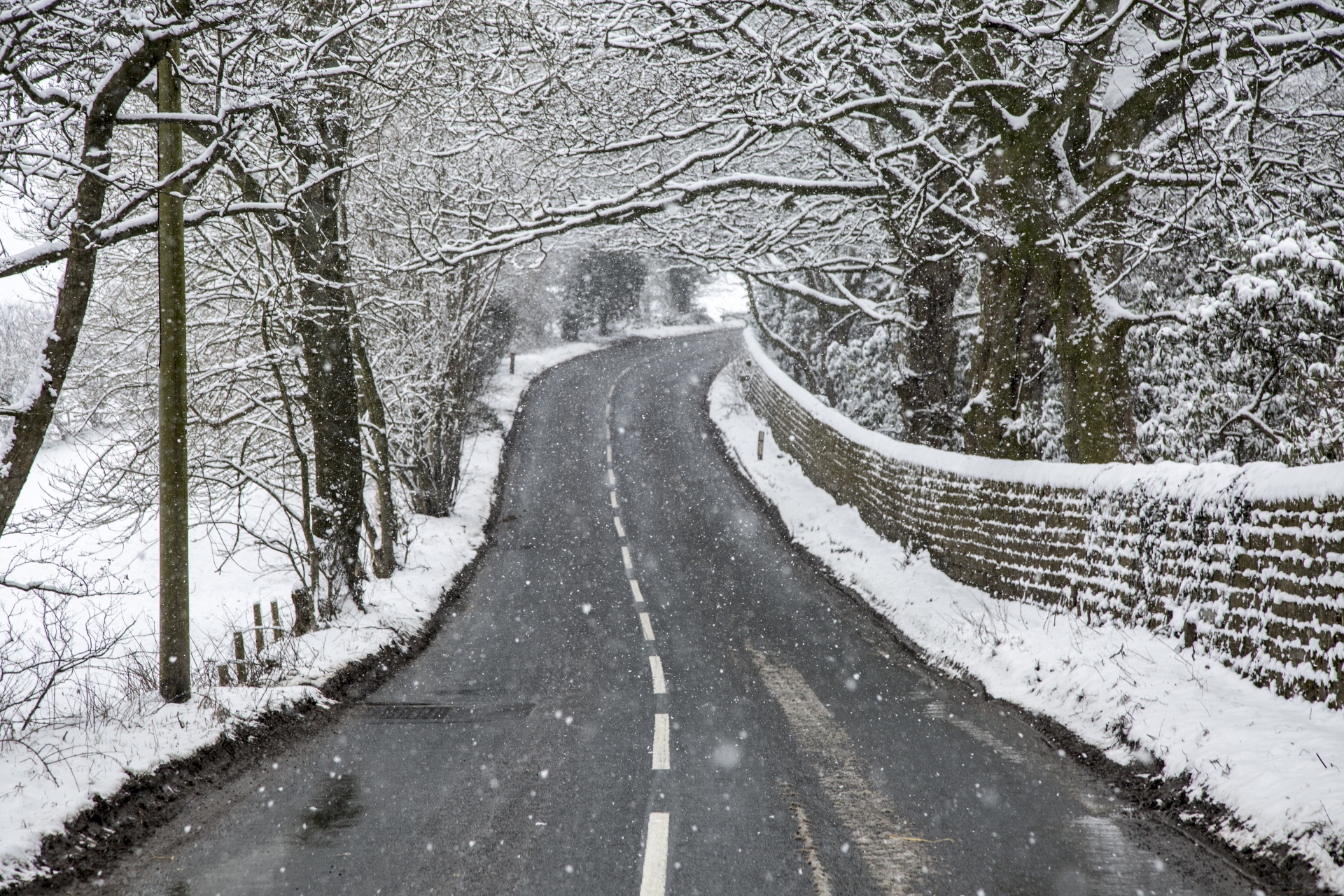 road snow winter free photo