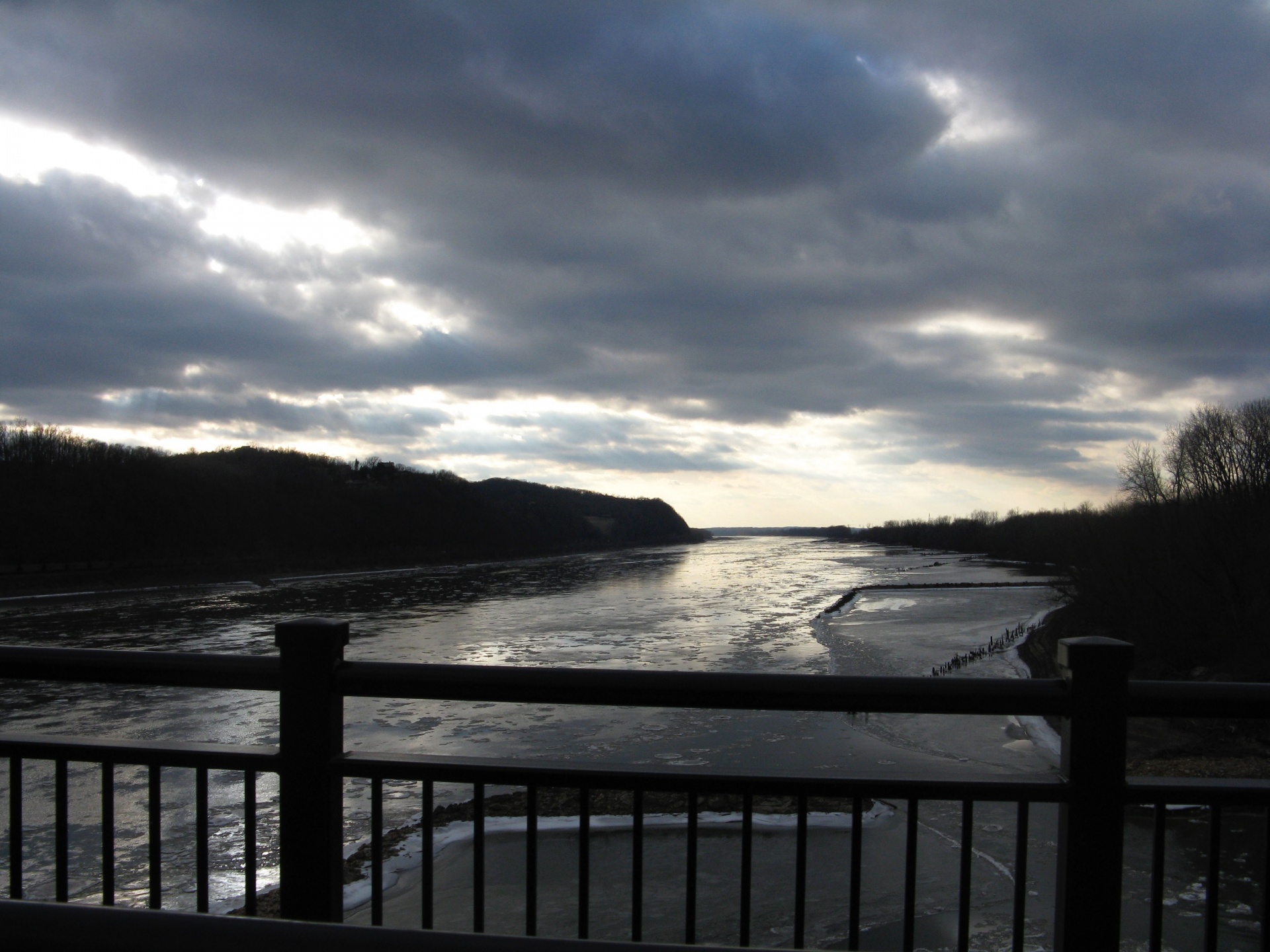 cloudy sky winter river free photo