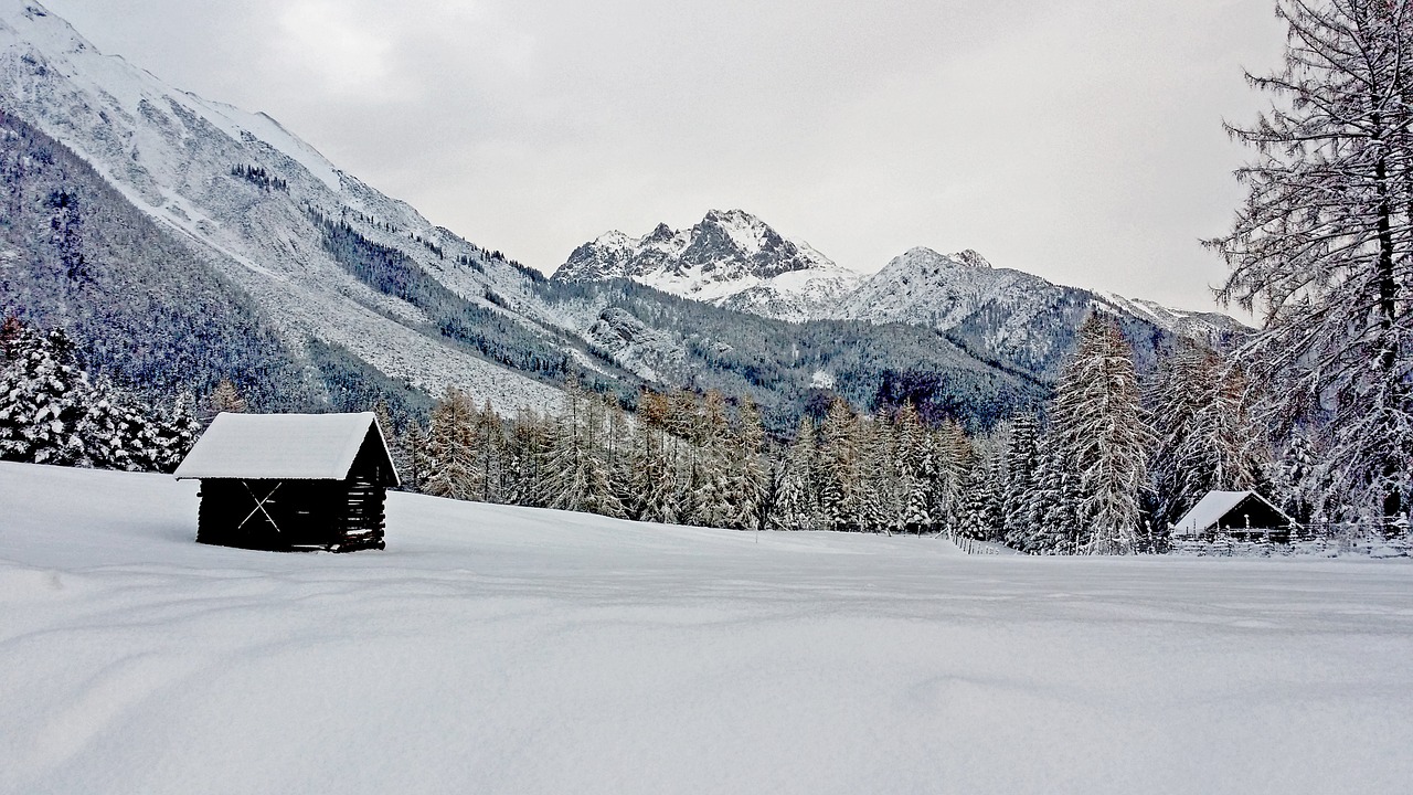 wintry snow mountains free photo