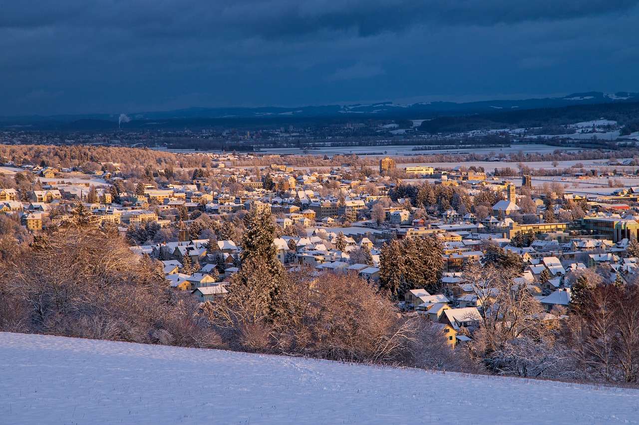 wintry  grenchen  illuminated free photo