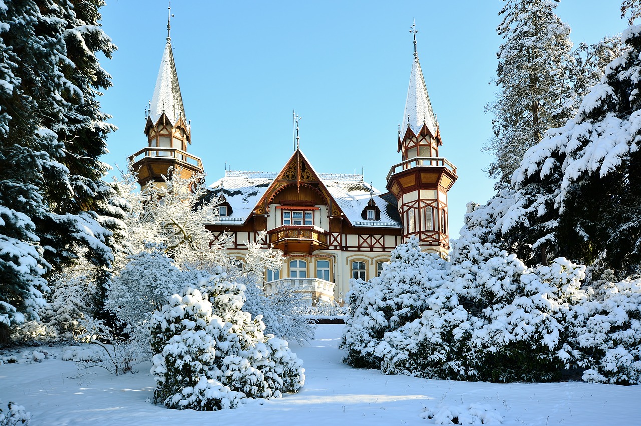 wintry  house  truss free photo