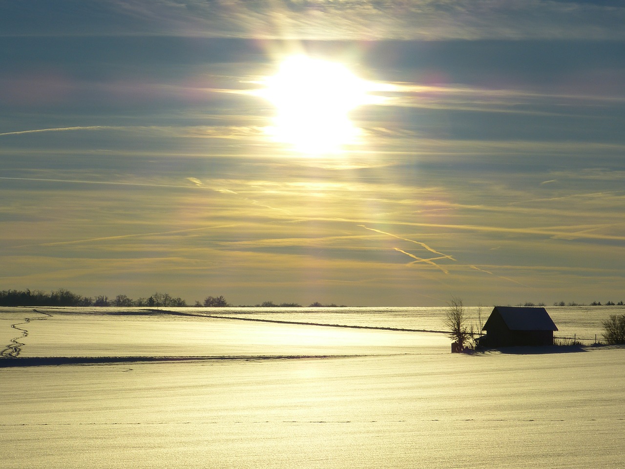 wintry winter back light free photo