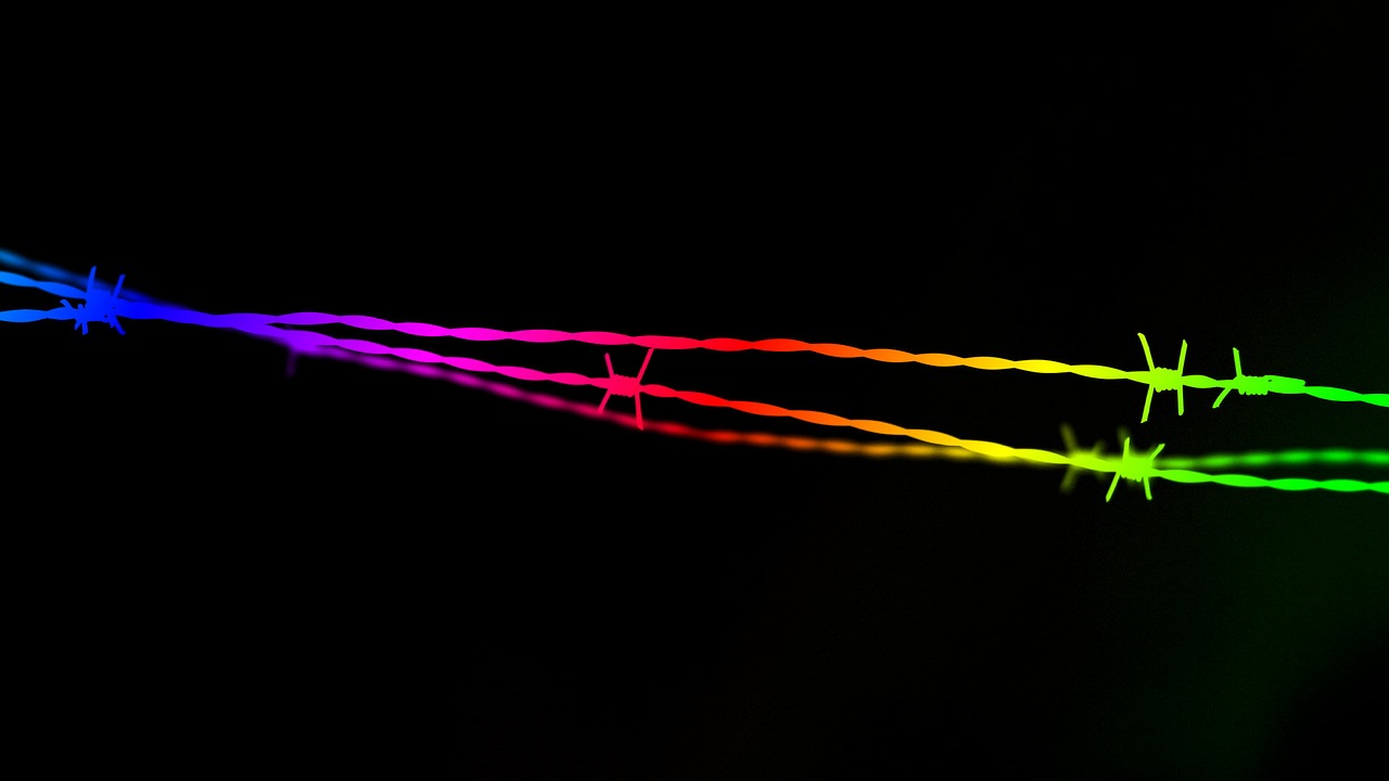 wire thorns rainbow free photo