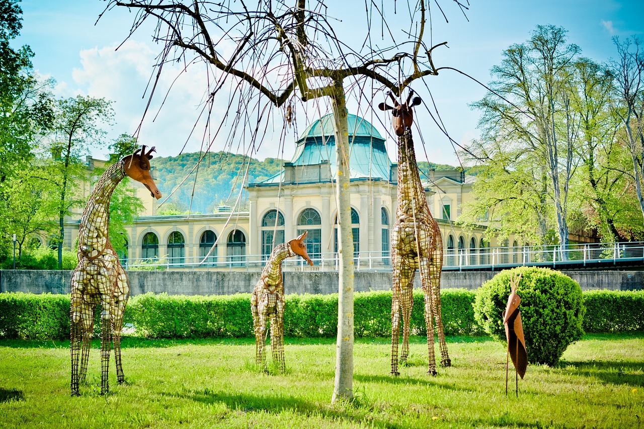 wire figures sculpture giraffes free photo